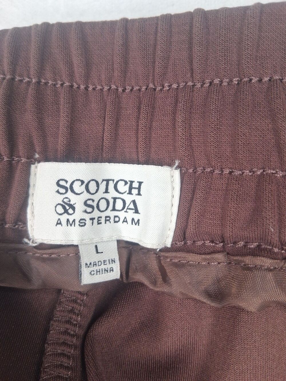 Scotch & Soda Curved Hem Drawstrings Pockets Shorts Modal Blend Brown Women's L - Picture 5 of 15